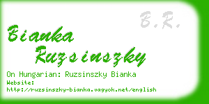 bianka ruzsinszky business card